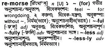 Bangla To English Meaning Of Remorse word Com
